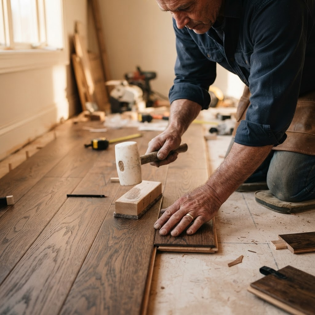 Elite Flooring craftsman at work