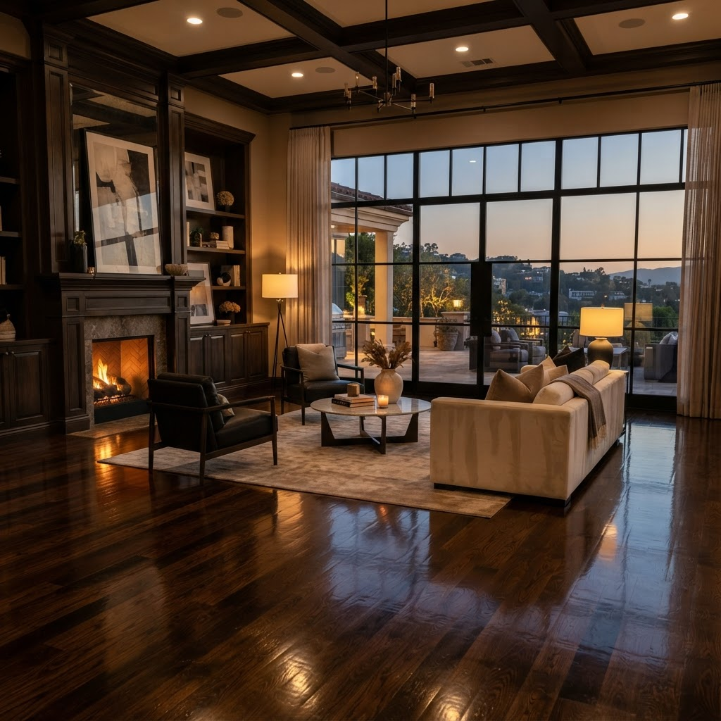 Luxury interior with hardwood floors